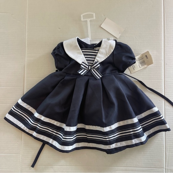 Other - Baby 24 M Girls' Nautical Collar Dress, Panty and Hat, 3-Piece Set